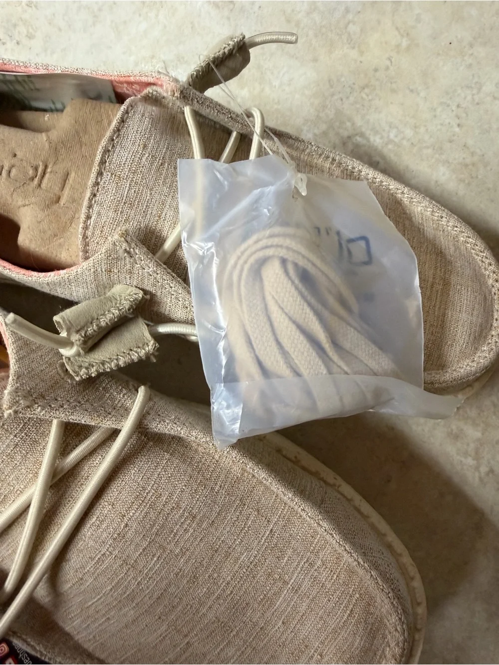 Hey Dude Kids Slip-On Sneakers in Beige with Coral Lining
